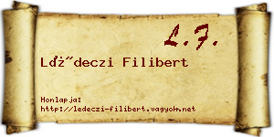 Lédeczi Filibert névjegykártya